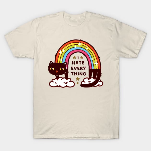 Cute Sarcastic Rainbow Cat That Hates Everything T-Shirt by LydiaLyd